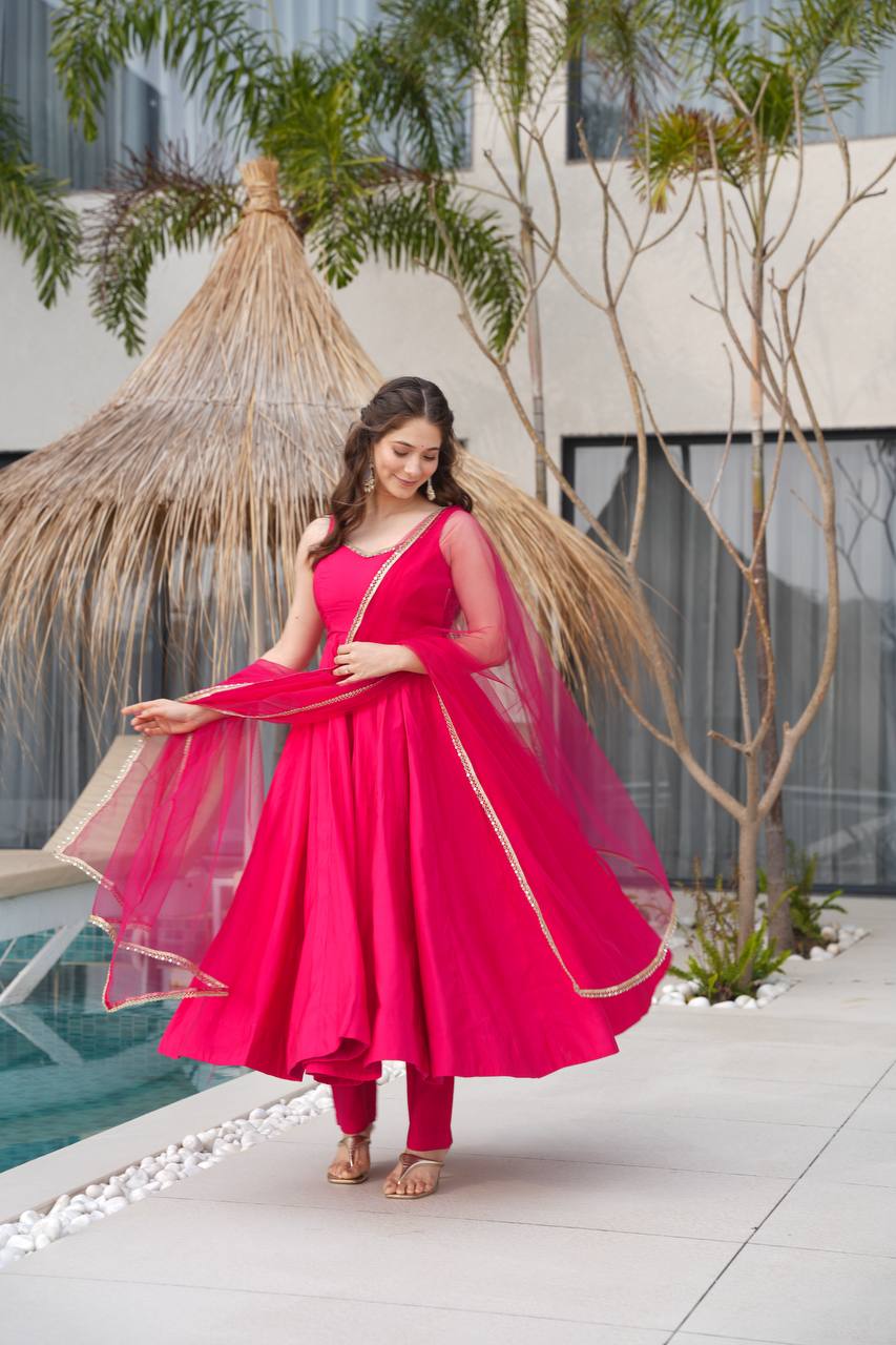 Kaelina Twirl in Pink Perfection Anarkali suit