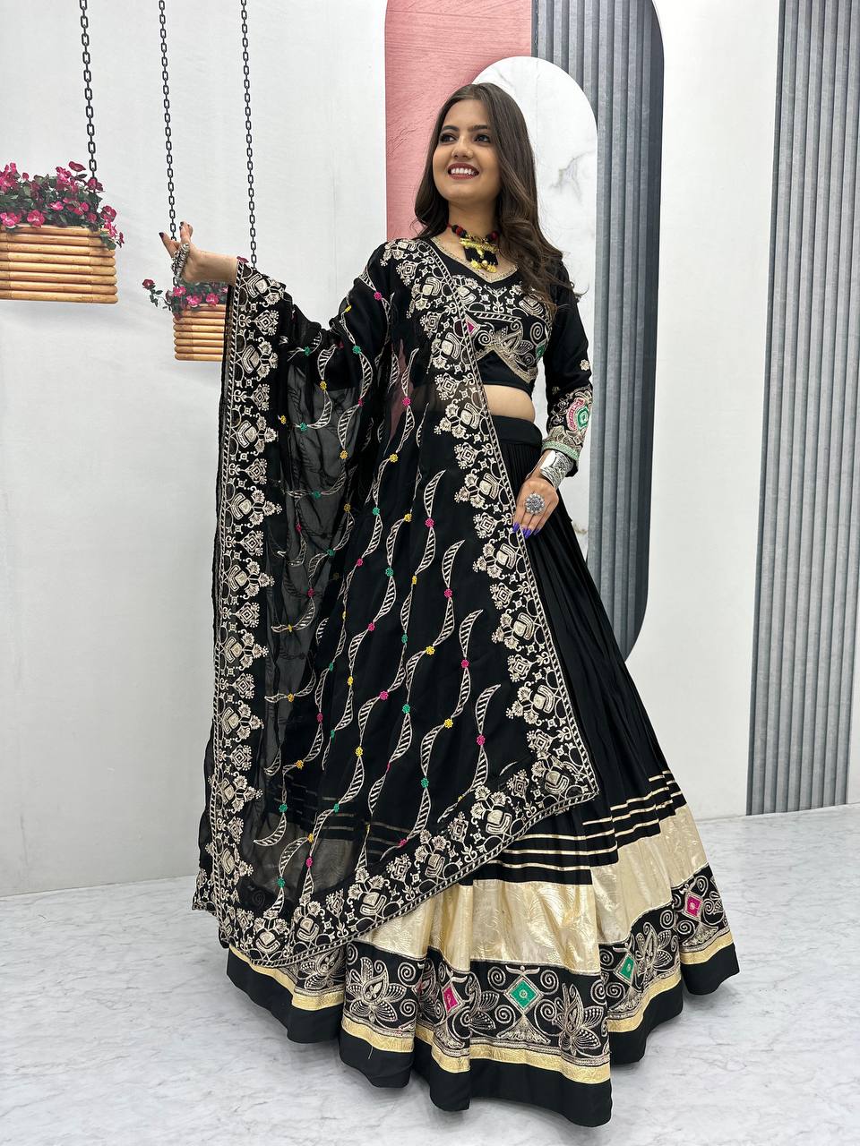 Vibrant Navratri Pure Cotton Lehenga Set