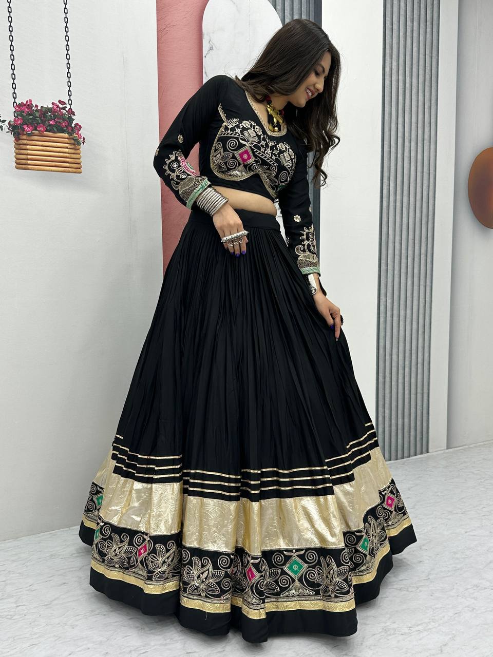 Vibrant Navratri Pure Cotton Lehenga Set
