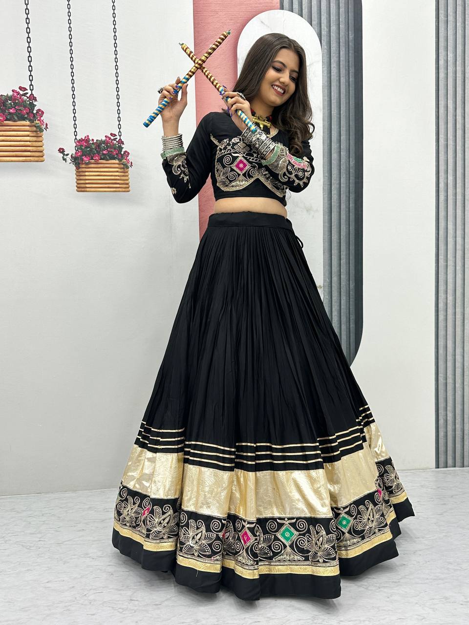 Vibrant Navratri Pure Cotton Lehenga Set