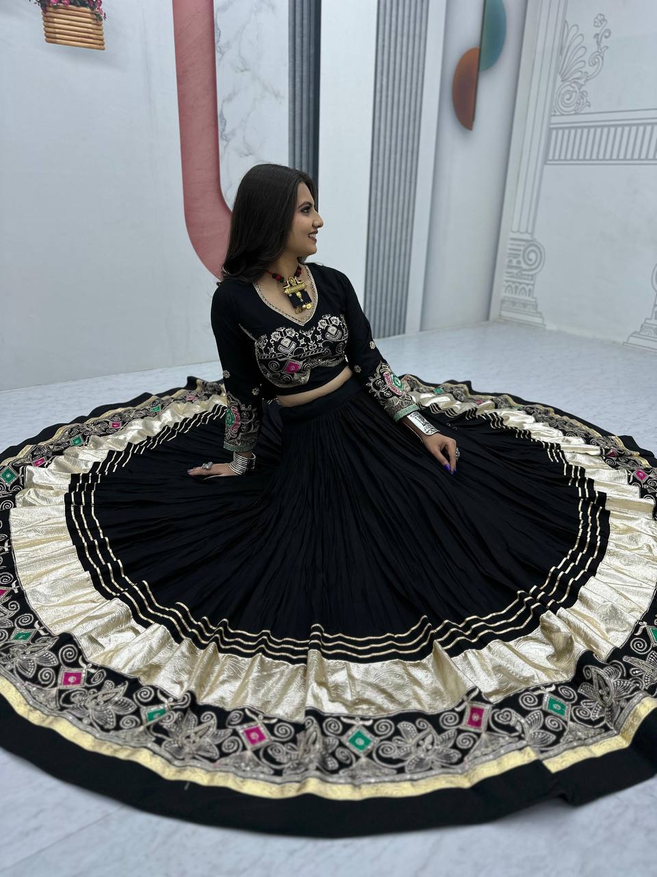Vibrant Navratri Pure Cotton Lehenga Set