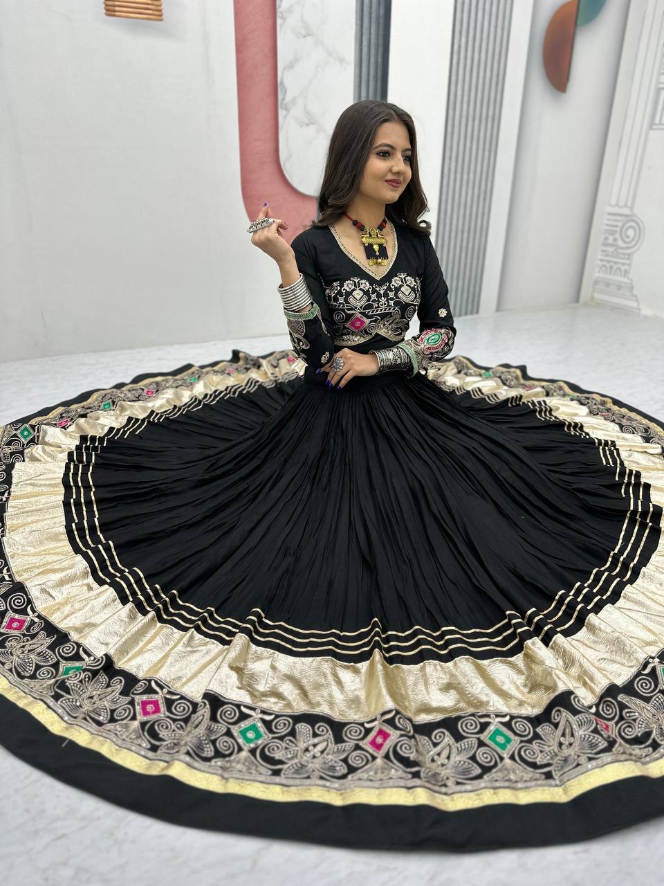 Vibrant Navratri Pure Cotton Lehenga Set