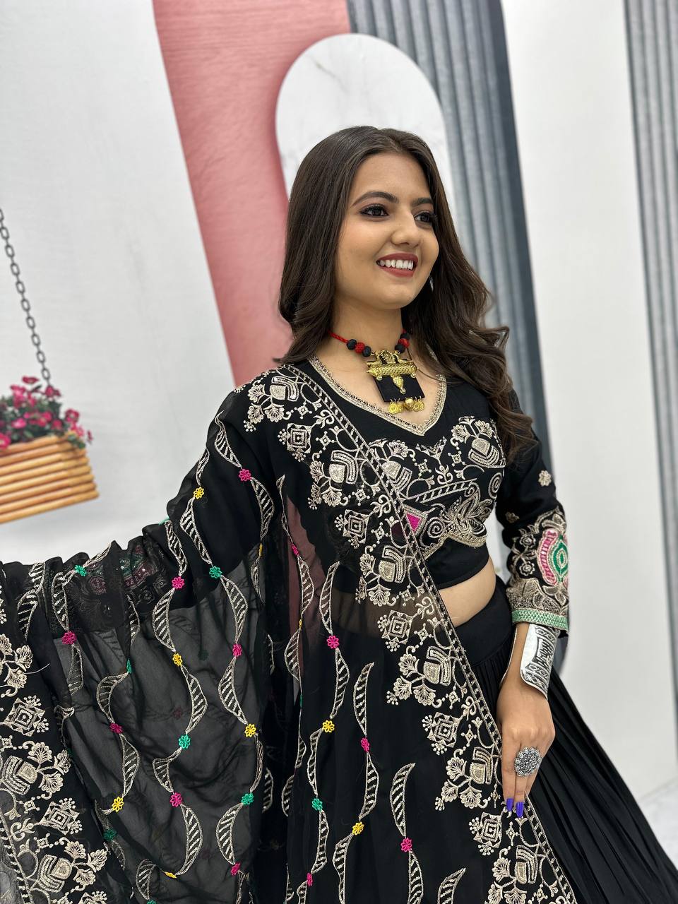 Vibrant Navratri Pure Cotton Lehenga Set