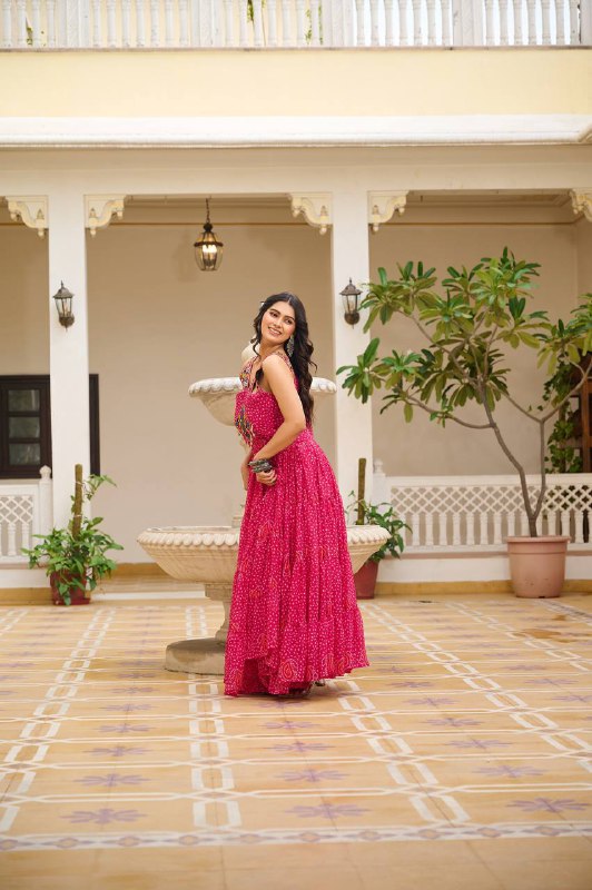 Navratna Raas Beautifully Bandhani Fusion Gown