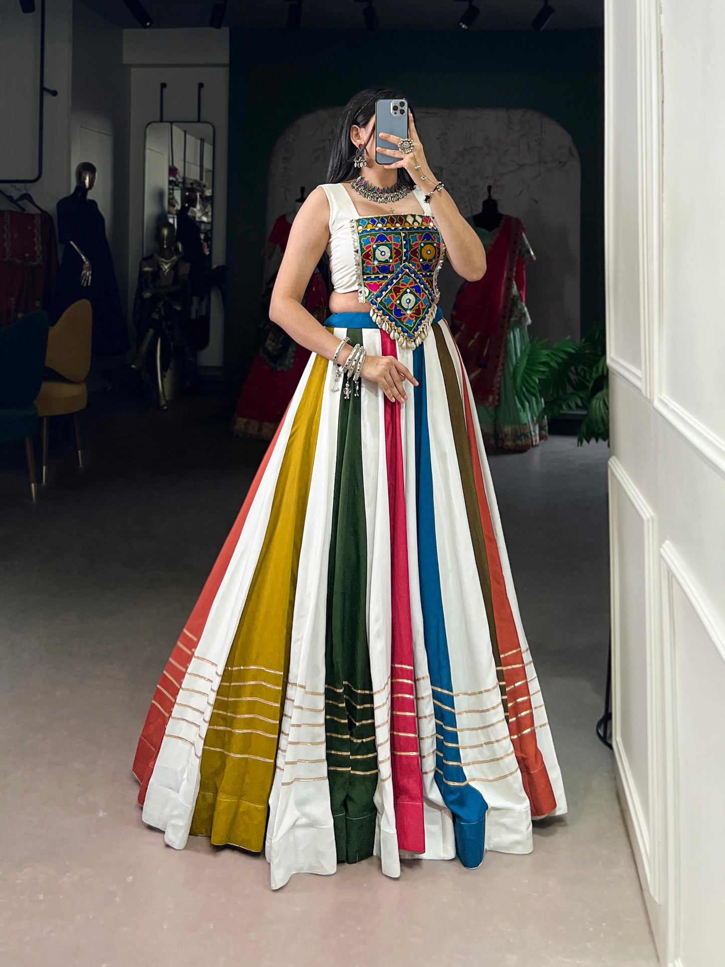 RangLeela Mirror Magic Multicolour Lehenga Set