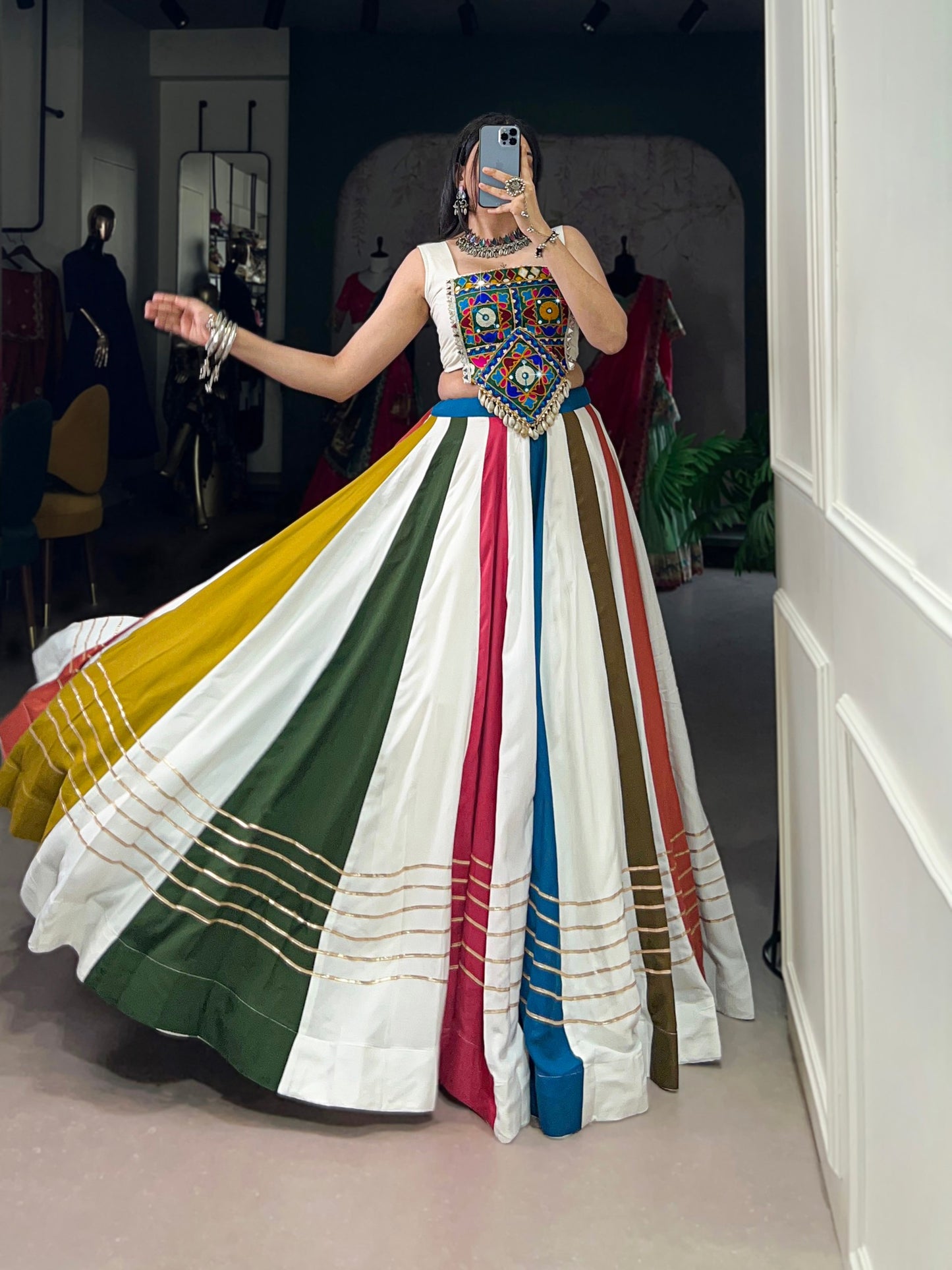 RangLeela Mirror Magic Multicolour Lehenga Set