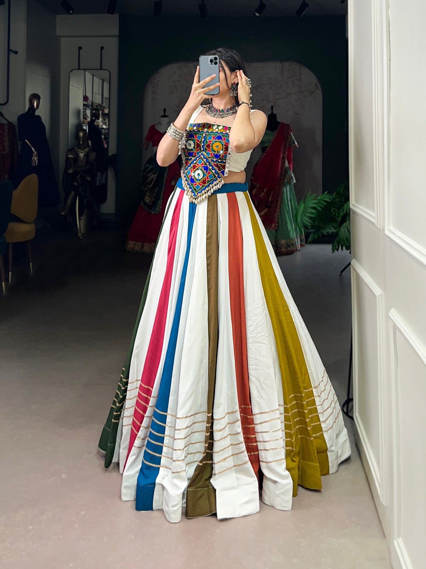 RangLeela Mirror Magic Multicolour Lehenga Set