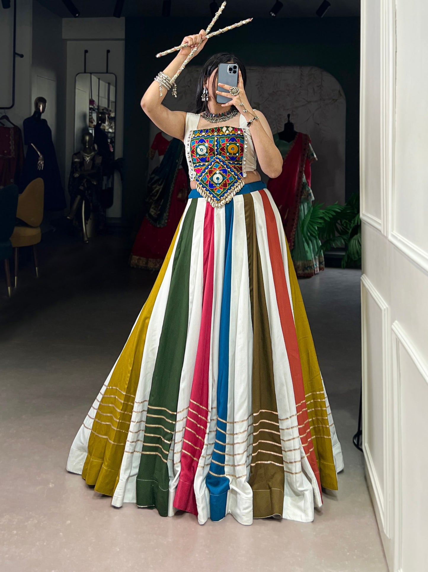 RangLeela Mirror Magic Multicolour Lehenga Set