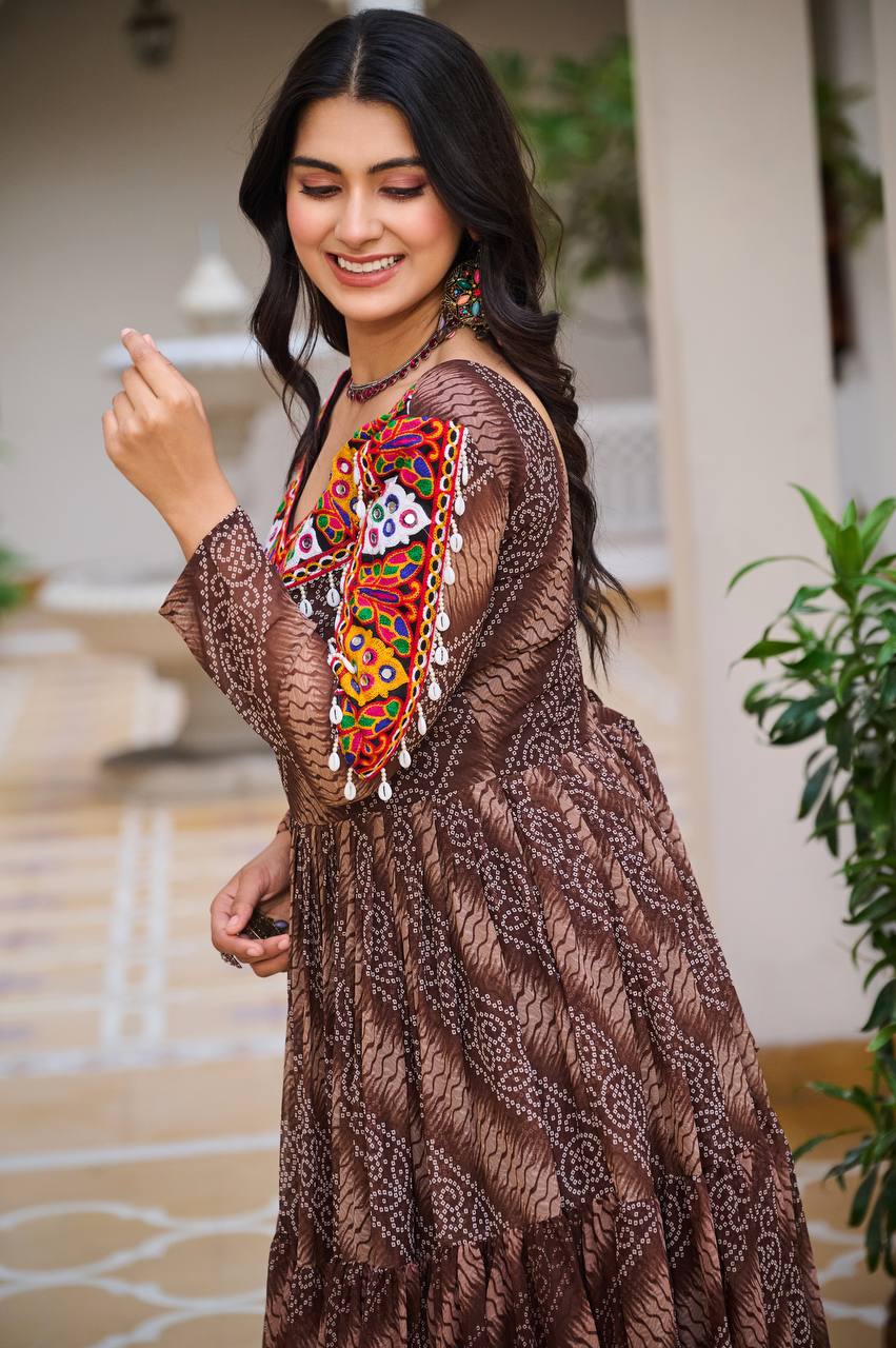 Ravya Garba Glamour Mirror And Bandhani Magic Gown