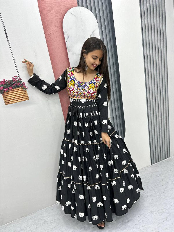Vedika Designer Elephant Tales Gamathi Work Garba Gown