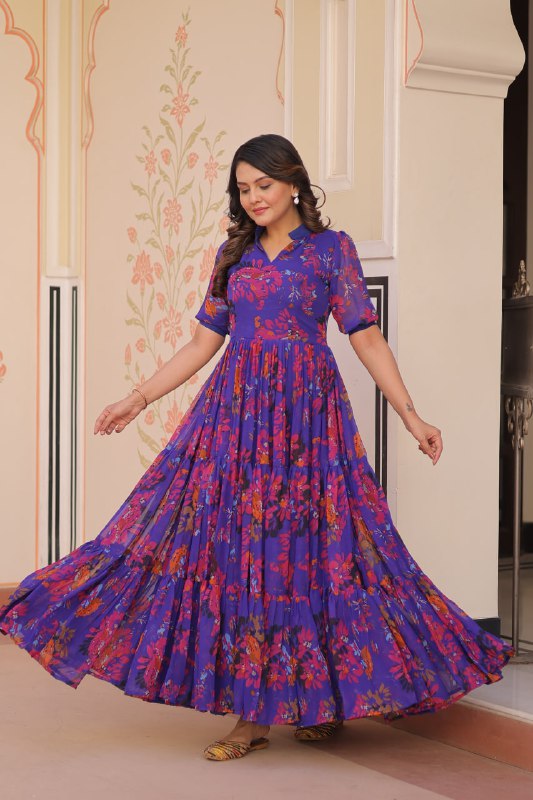 Mehrvi Magic Royal Bloom Readymade Gown