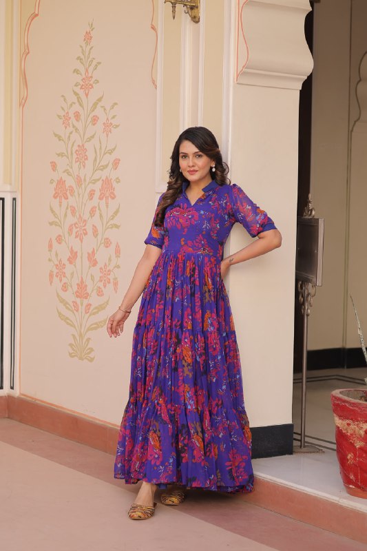 Mehrvi Magic Royal Bloom Readymade Gown