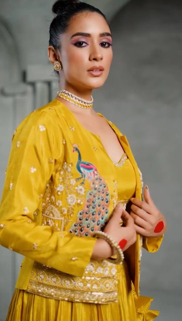 Mayuri Magic: Peacock-Inspired Crop Top