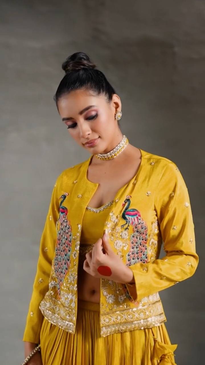 Mayuri Magic: Peacock-Inspired Crop Top