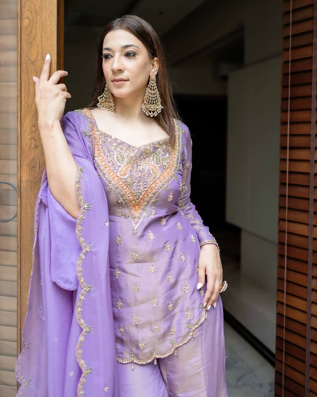 Aayat’s Lavender Zardosi Glamour Sharara Set