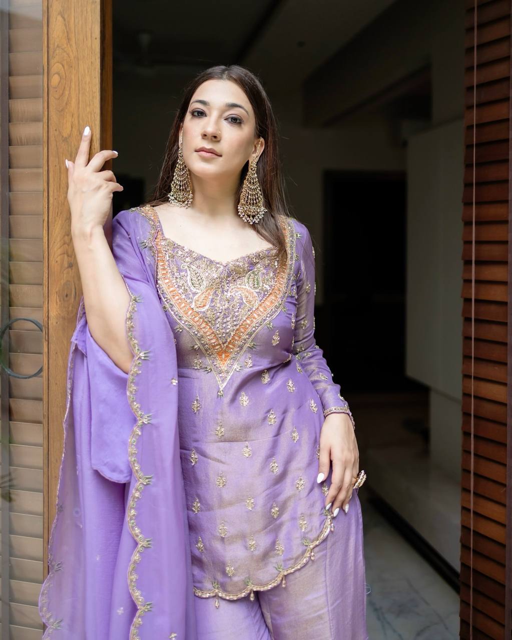 Aayat’s Lavender Zardosi Glamour Sharara Set