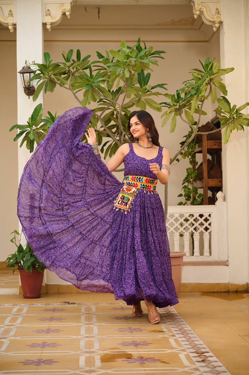 Festive Fiesta Multicolour Garba Gown Set