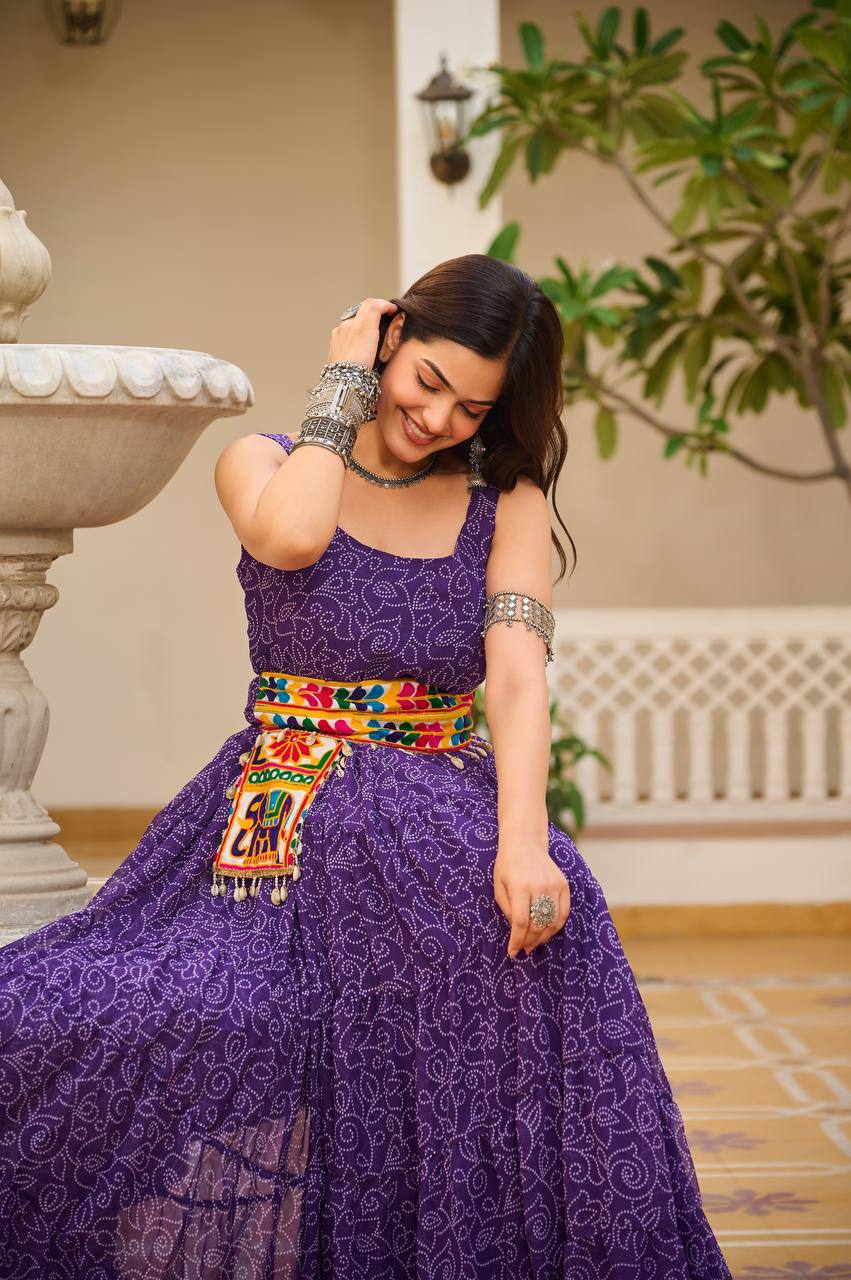 Festive Fiesta Multicolour Garba Gown Set