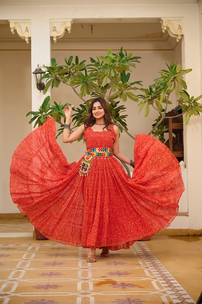 Festive Fiesta Multicolour Garba Gown Set