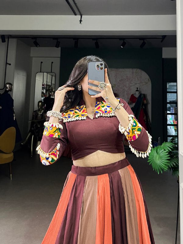 Rust & Maroon Multi-Panel Navratri Lehenga Set