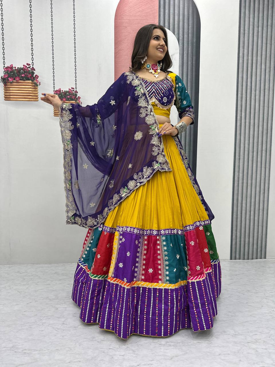 Kahani Multi-Color Bandhani Lehenga Choli Set