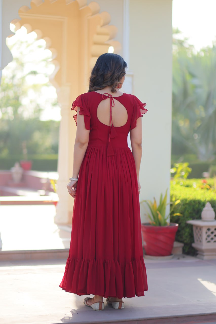 Zuri Bloom Beads and Sequins work Gowns