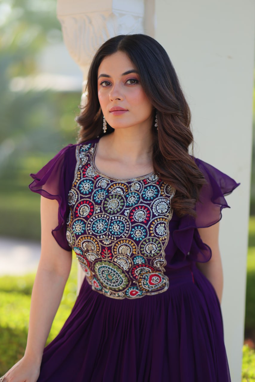 Zuri Bloom Beads and Sequins work Gowns