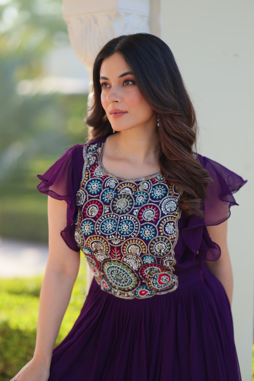 Zuri Bloom Beads and Sequins work Gowns