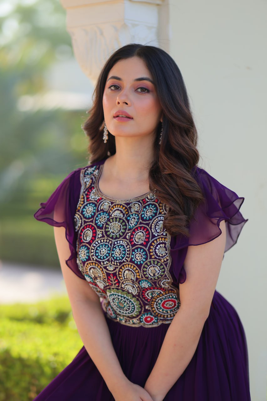 Zuri Bloom Beads and Sequins work Gowns