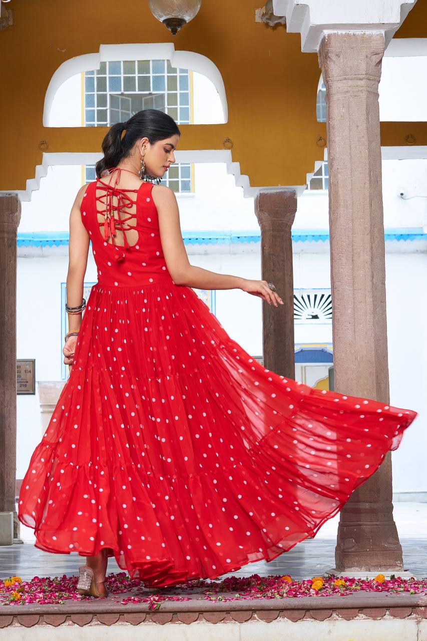 Navratri Glow Mirror Work Gown