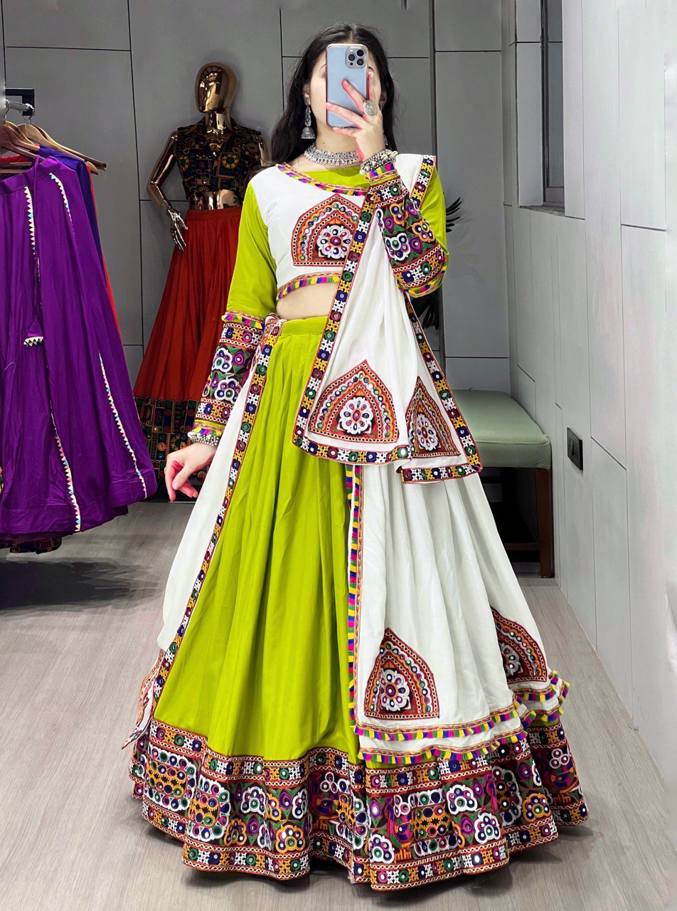 Navrang Twirl Mirror Work Traditional Festival Lehenga Set