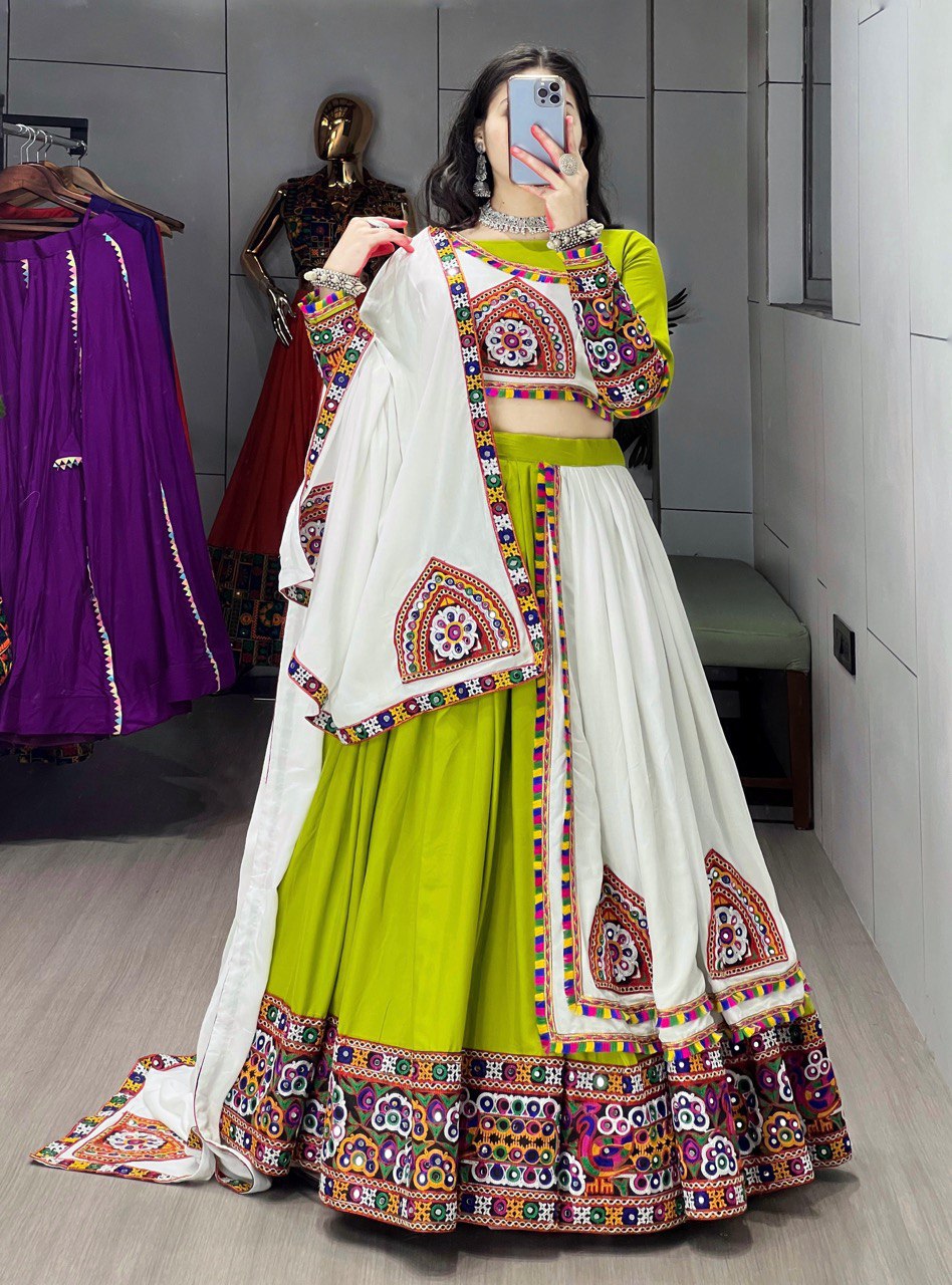 Navrang Twirl Mirror Work Traditional Festival Lehenga Set
