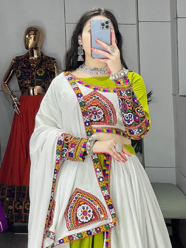 Navrang Twirl Mirror Work Traditional Festival Lehenga Set