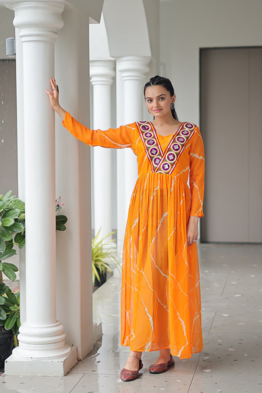 Bandhej Beauty Festive Fusion Leheriya Print Kurti