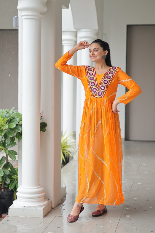 Bandhej Beauty Festive Fusion Leheriya Print Kurti