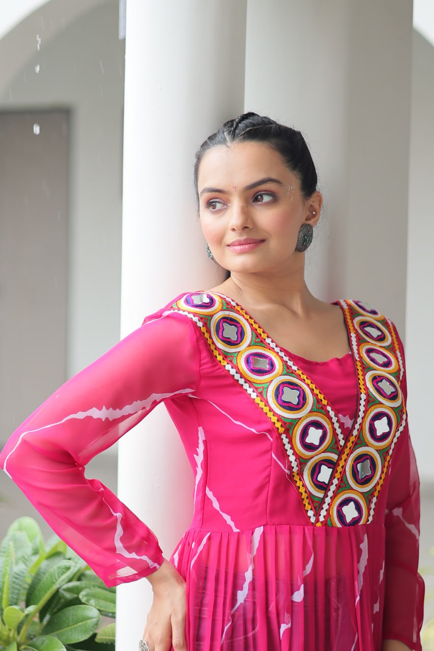 Bandhej Beauty Festive Fusion Leheriya Print Kurti