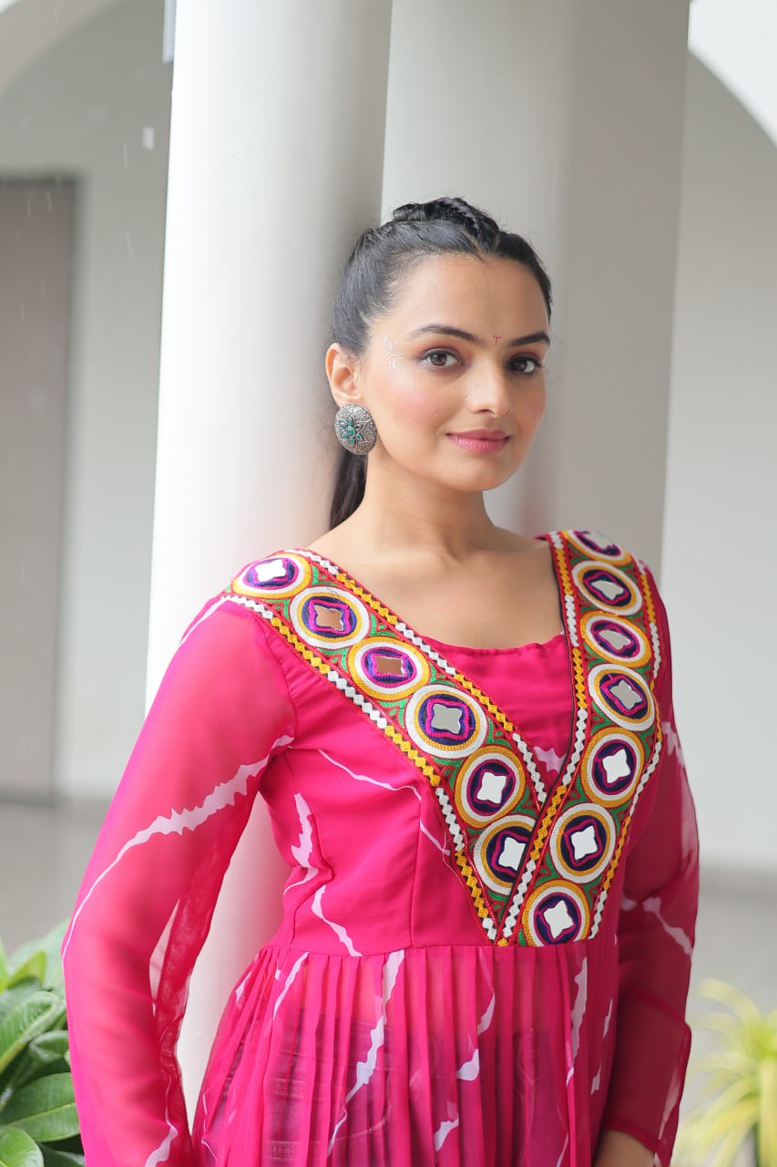 Bandhej Beauty Festive Fusion Leheriya Print Kurti