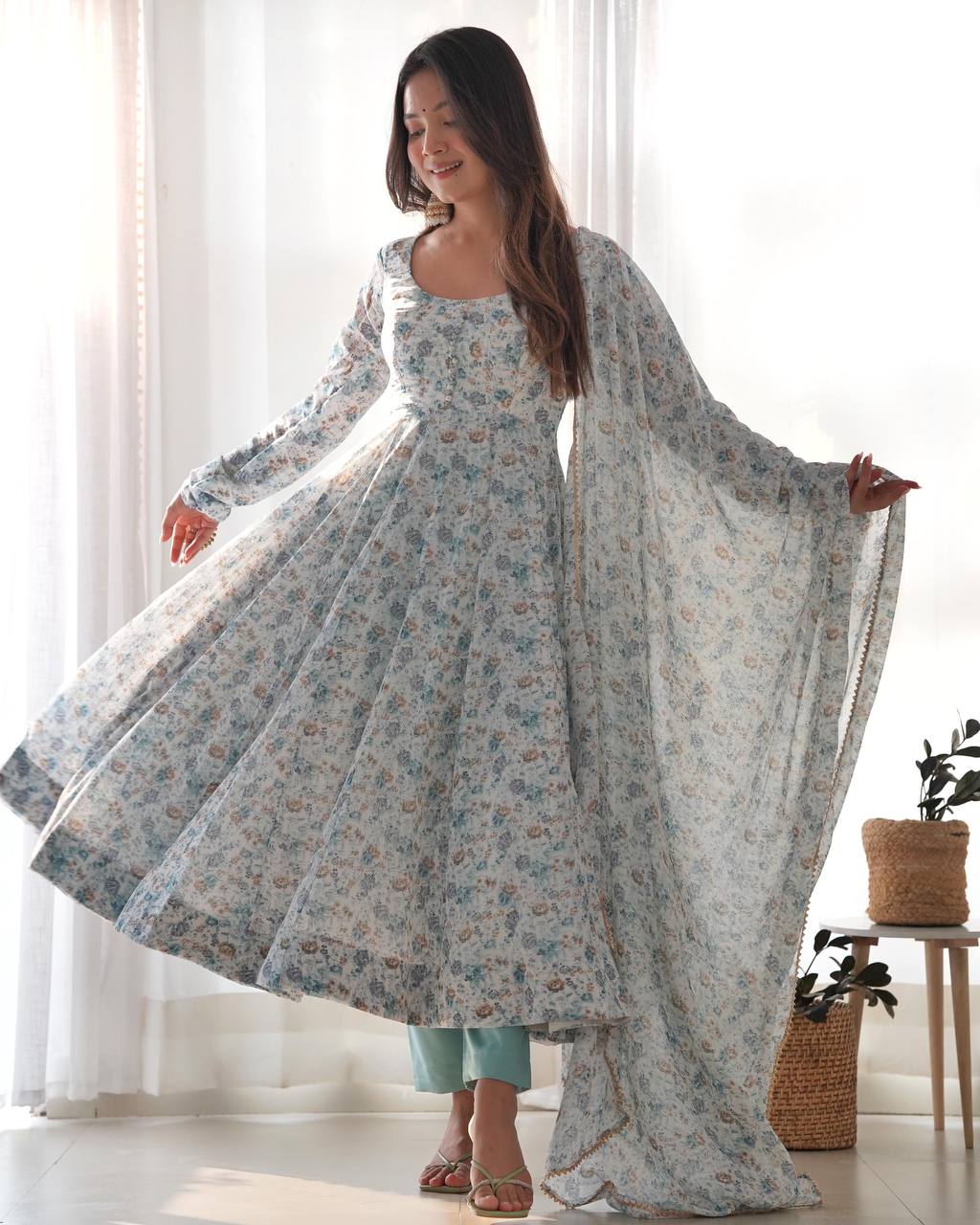 Vyara pure Micreo Cotton Anarkali Set