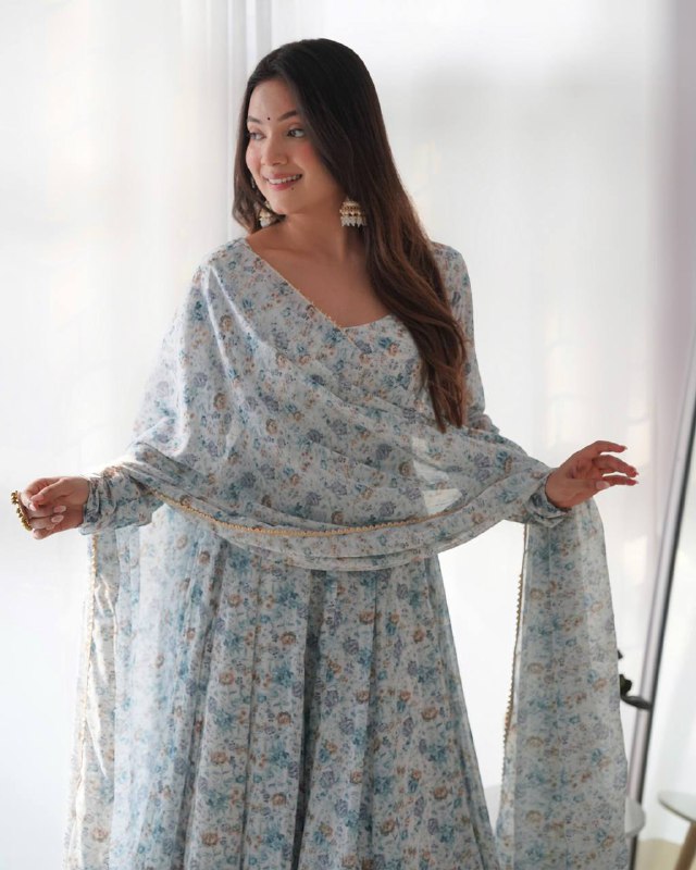 Vyara pure Micreo Cotton Anarkali Set