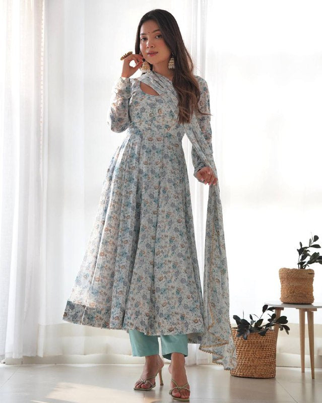 Vyara pure Micreo Cotton Anarkali Set