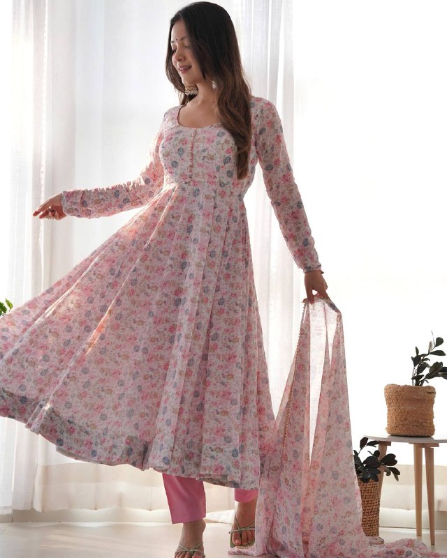 Vyara pure Micreo Cotton Anarkali Set