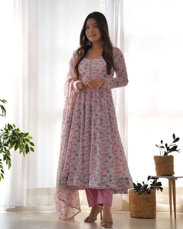 Vyara pure Micreo Cotton Anarkali Set