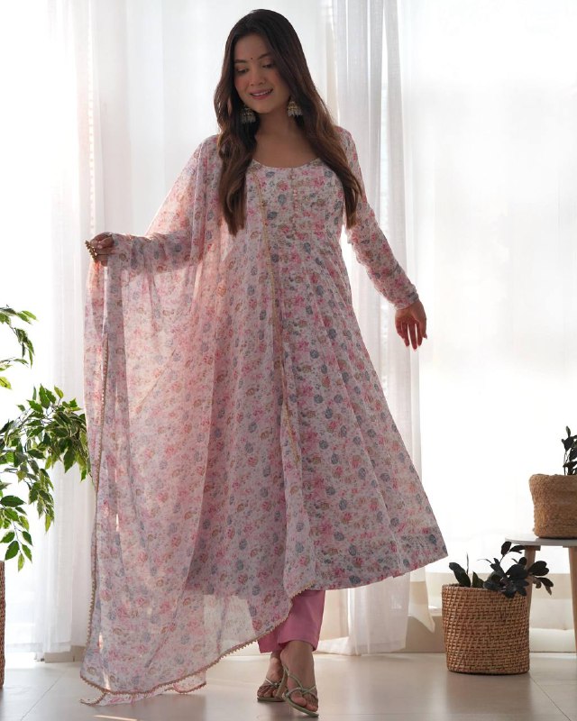 Vyara pure Micreo Cotton Anarkali Set