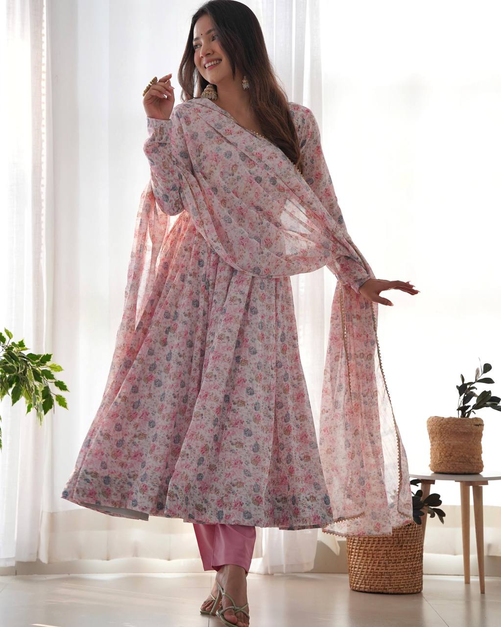 Vyara pure Micreo Cotton Anarkali Set