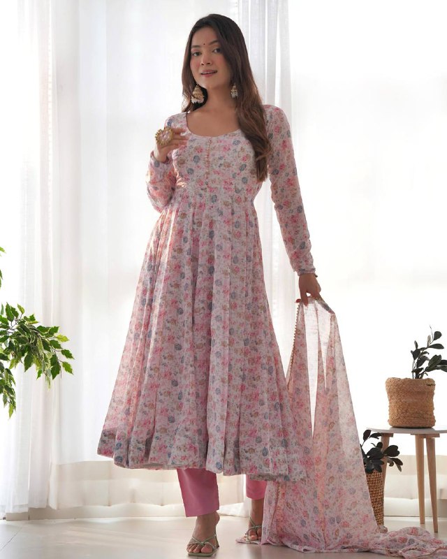 Vyara pure Micreo Cotton Anarkali Set