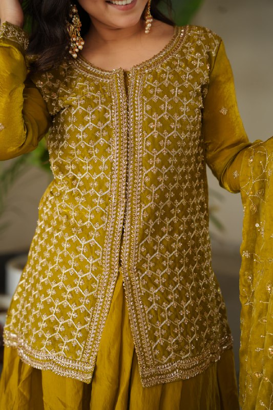 Siyaahi Festive Glam Embroidered Jacket Style Palazzo Suit