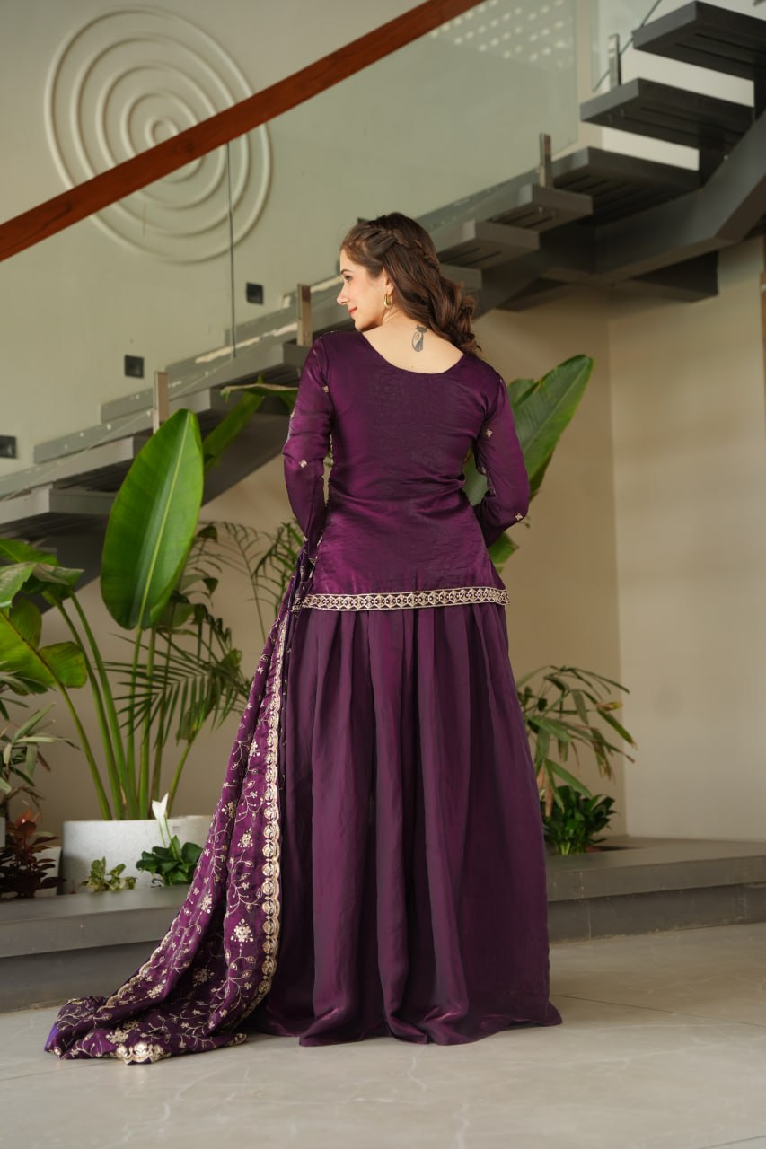 Siyaahi Festive Glam Embroidered Jacket Style Palazzo Suit
