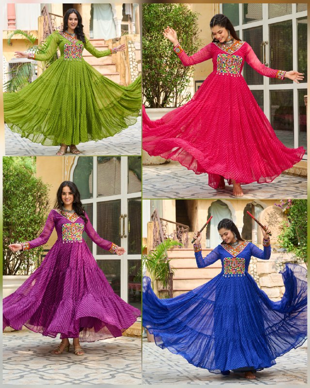 Garba Glow Multicolor Navratri Gown