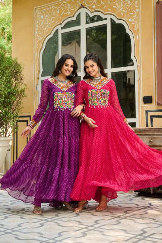 Garba Glow Multicolor Navratri Gown
