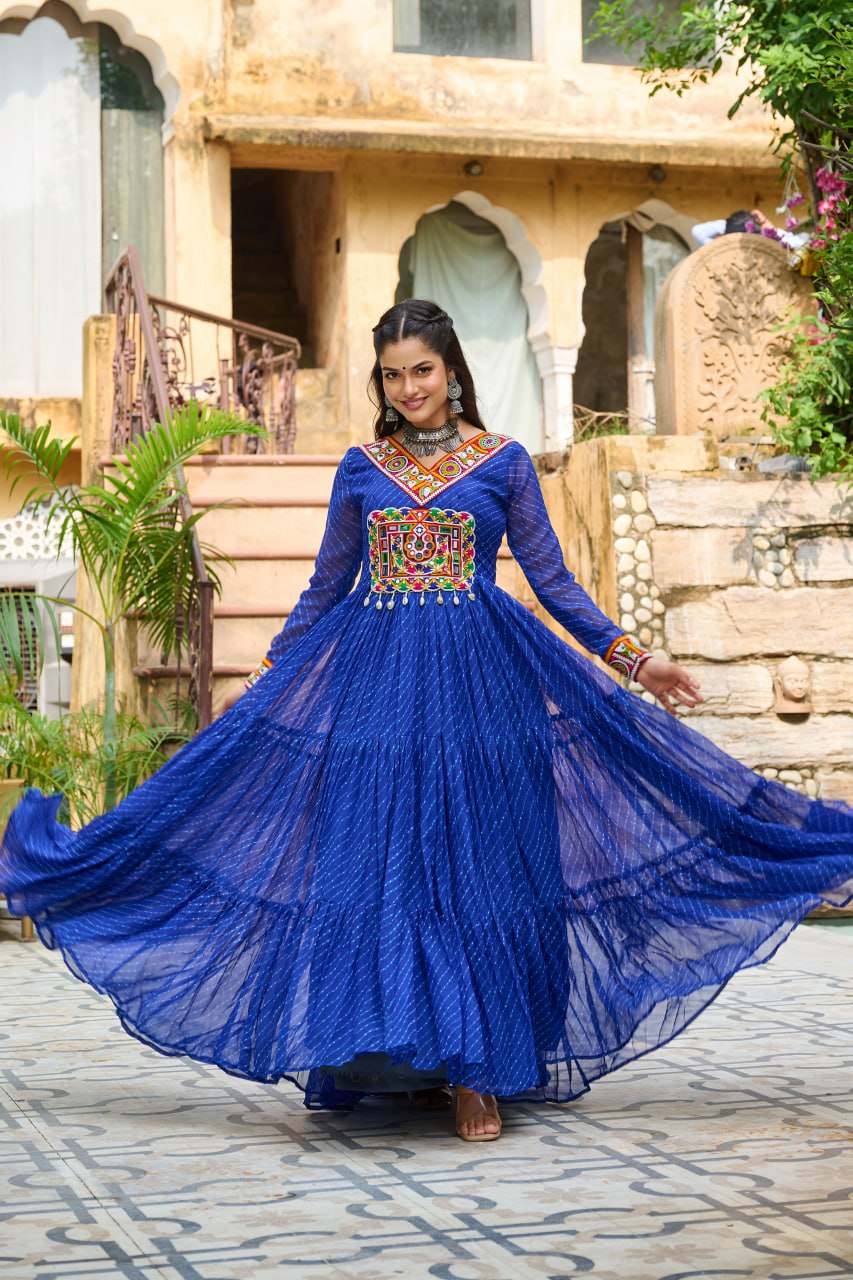 Garba Glow Multicolor Navratri Gown